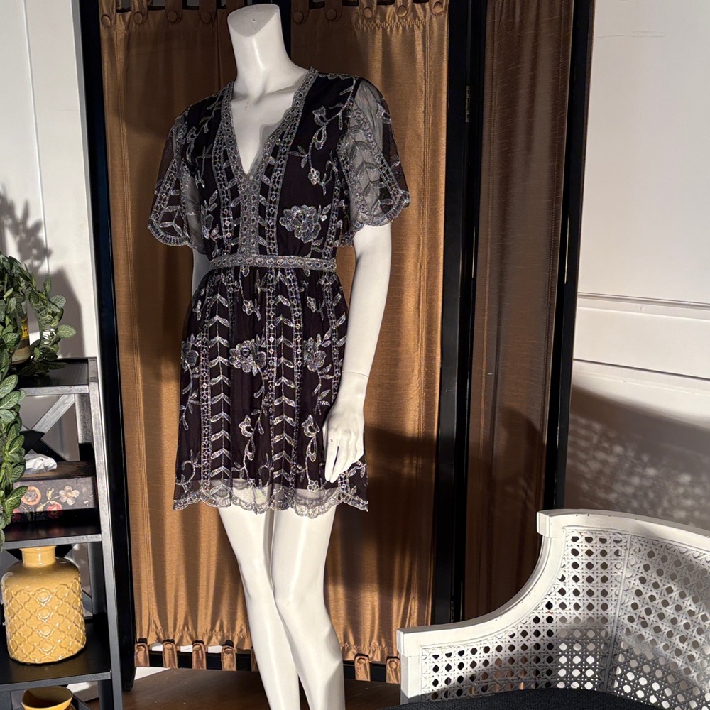 Socialite Black and White Floral Mini Dress